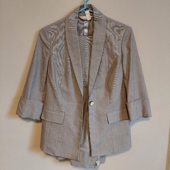 Bianca Nygard Petite Grey 2-PC PantSuits with Button Jacket , Women's Size 6P - Picture 1 of 11